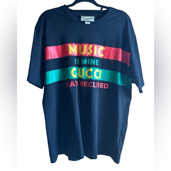 Gucci black Tee with Vibrant Stripes size XL